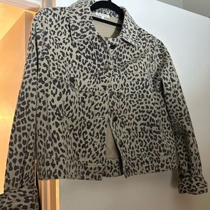 Baevely Women's Leopard Print Denim Jacket